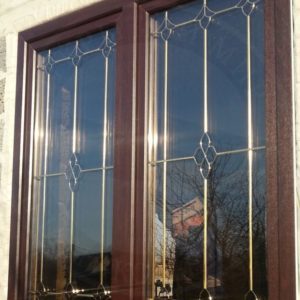 Алюминиевое противопожарное окно коричневого цвета / серия FRM1173